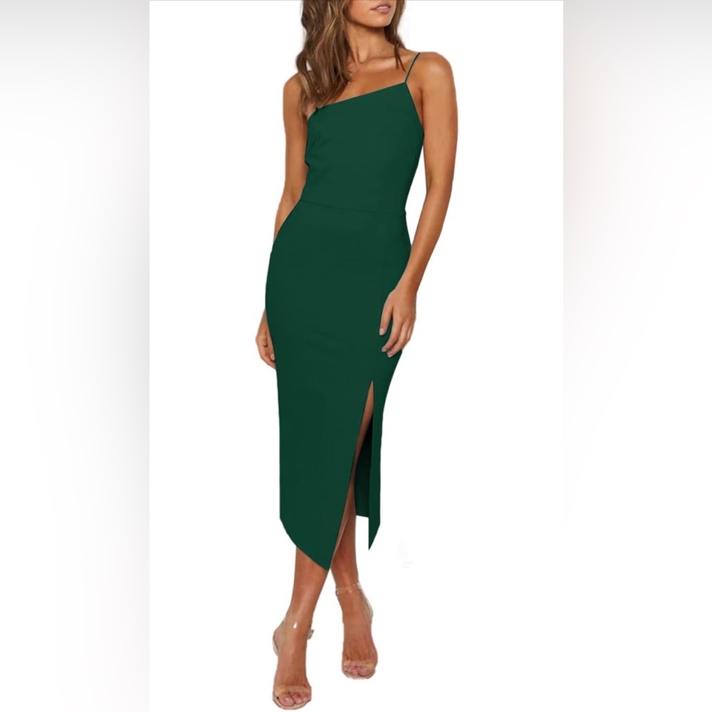 Women's Spaghetti Straps Bodycon Midi Dress